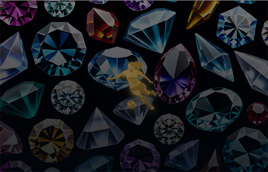 A branded image of a soccer player