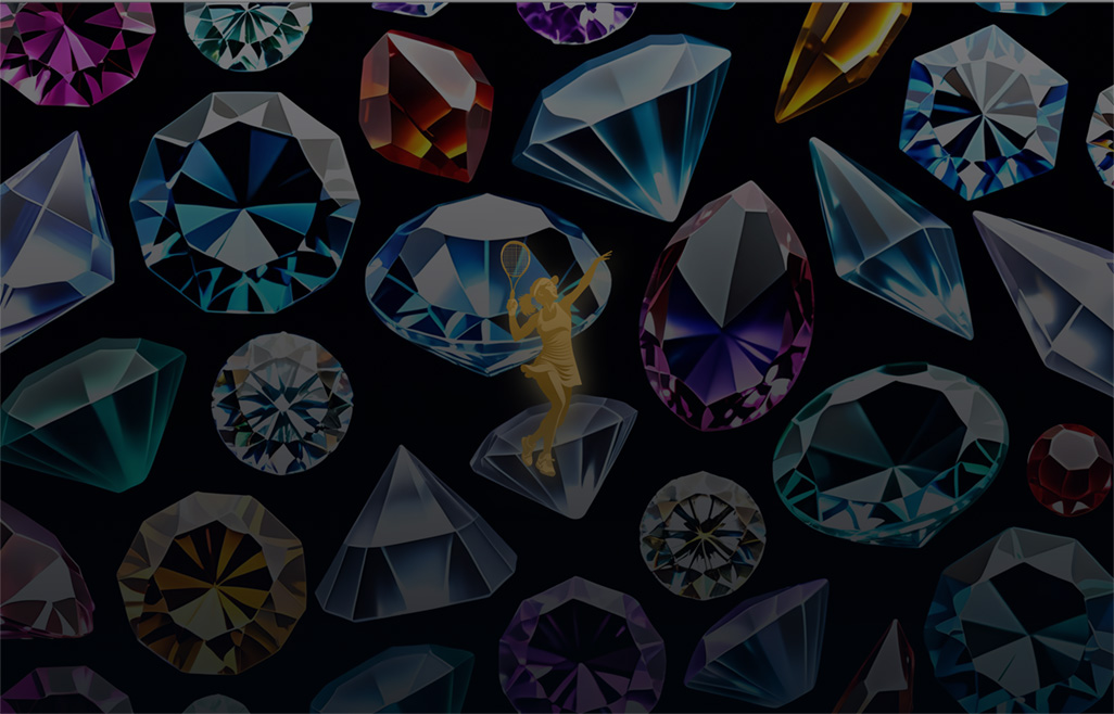 A branded image of a tennis player